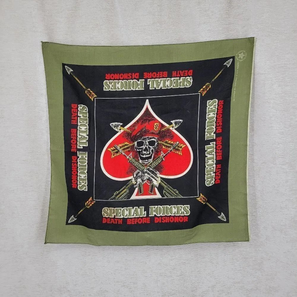 Special Forces Skull Bandana Vintage 80s USA